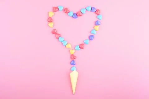 Candy on pink background Stock Photos