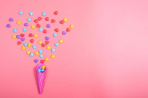 Candy on pink background Stock Photos