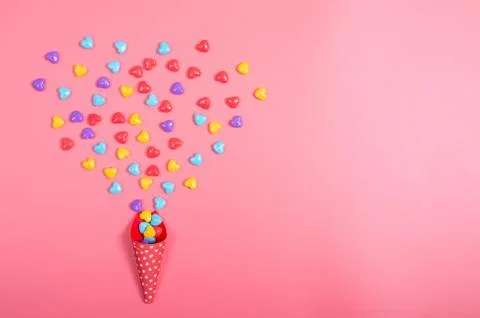 Candy on pink background Foto stock