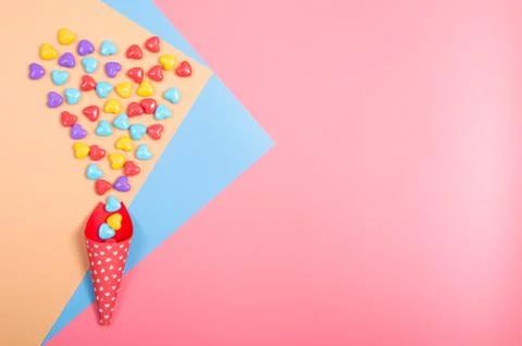 Candy on pink background Stock-Fotos