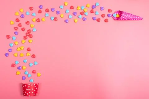 Candy on pink background Foto stock