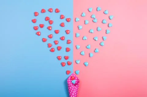 Candy on pink background Stock Photos