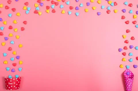 Candy on pink background Stock Photos