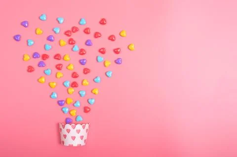Candy on pink background Stock-Fotos
