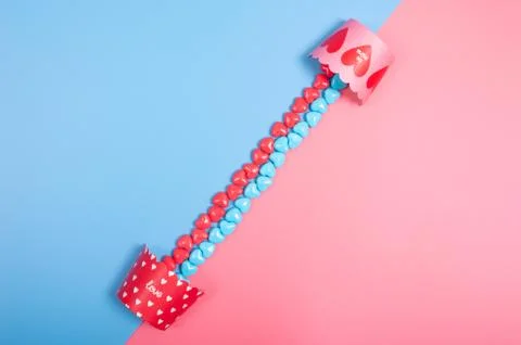 Candy on pink background Stock Photos