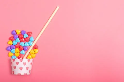 Candy on pink background Foto stock
