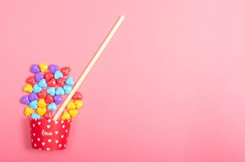 Candy on pink background Stock-Fotos