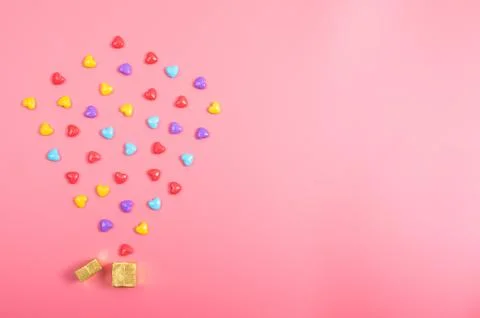 Candy on pink background Stock Photos