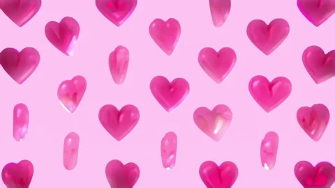 Candy pink heart shapes pattern Stock Footage 230964644