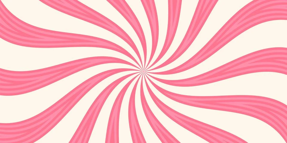 Candy pink white pattern. Sweet vortex background. Ice cream sunburst textu.. Illustrazione stock