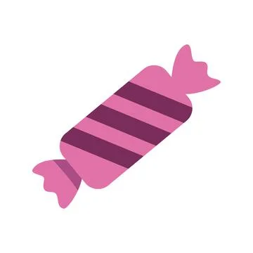 Candy with pink wrapper semi flat color vector object Stock Illustration