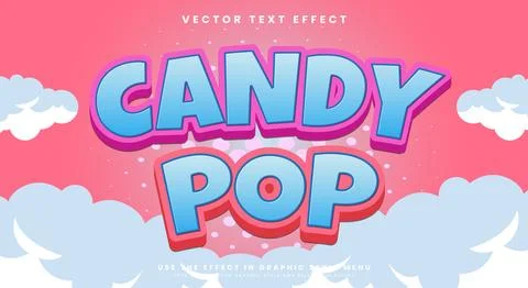 Candy Pop 3d Editable Text effect Template Stock Illustration