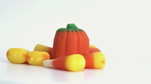 Candy Pumpkin one candy corn LtoR Stock Footage 316798066
