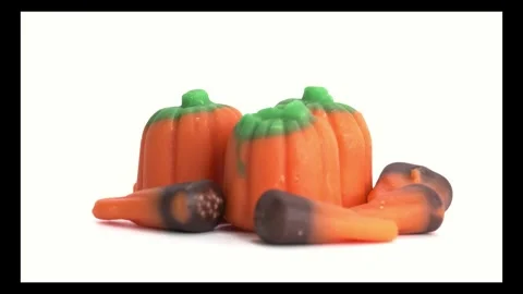 Candy Pumpkins three candy corn LtoR Stock Footage 316798068