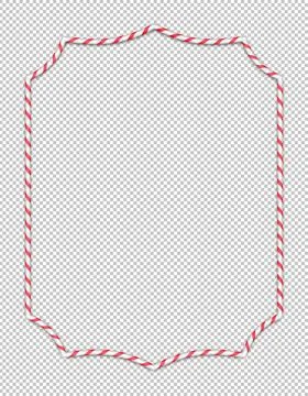 Candy realistic frame on transparent background. Christmas frame for card Stock Illustration