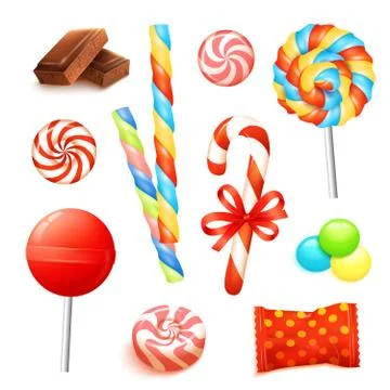 Candy Realistic Set Stock Illustration