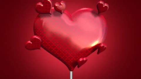 Candy red heart and dots pattern Stock Footage 166371099