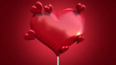 Candy red heart and dots pattern Stock Footage 168048851