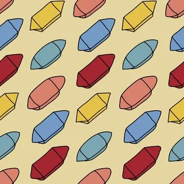 Candy in red yellow blue wrapper seamless pattern background candy sweets Stock Illustration