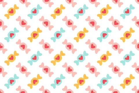 Candy seamless pattern trendy flat style. Stock Illustration
