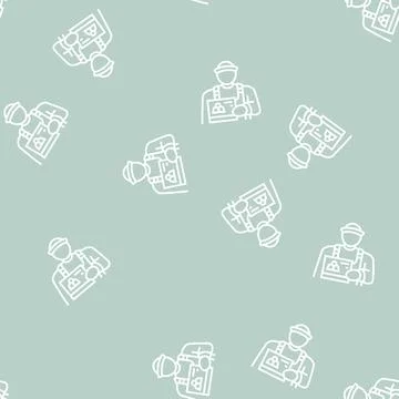 Candy seller line seamless pattern 库存插图