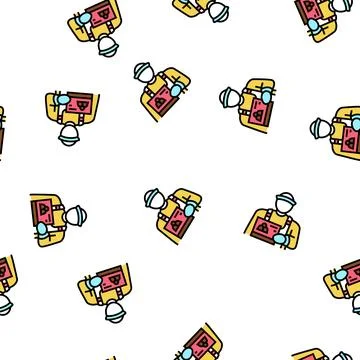 Candy seller vector seamless pattern Stock Illustration