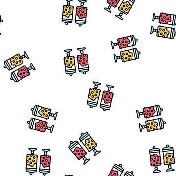 Candy selling equipment vector seamless pattern Stock Illustration