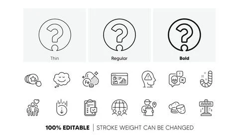 Candy, Seo statistics and Delivery man line icons. For web app, printing. Line Stock Illustration
