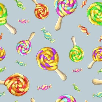 Candy set. Caramel on stick Stock Illustration