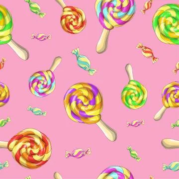 Candy set. Caramel on stick Stock Illustration
