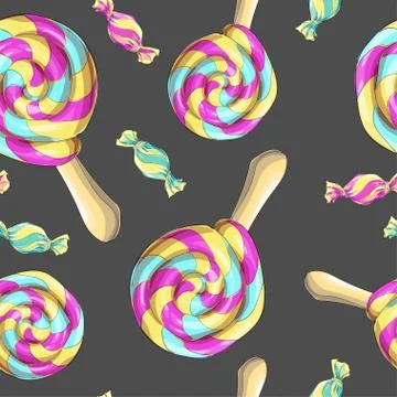 Candy set. Caramel on stick Stock Illustration