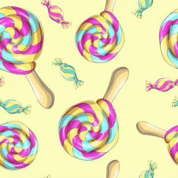 Candy set. Caramel on stick Stock Illustration