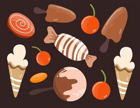 Candy set vector bundle for sweet candy bundle set vector Illustrazione stock