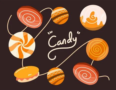Candy set vector bundle for sweet candy bundle set vector Illustrazione stock