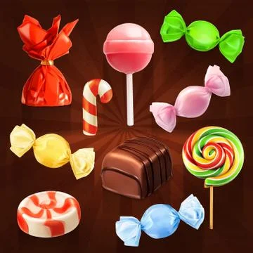 Candy set, vector icons Stock Illustration