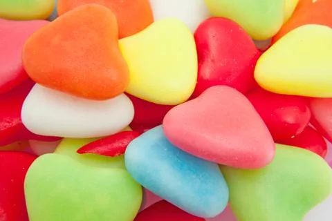 Candy in shape of hearts Stock Photos