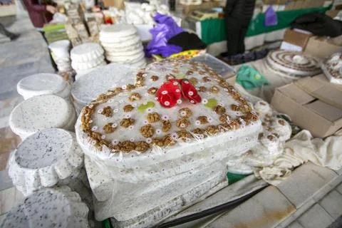 The candy in the shape of hearts. Stock-Fotos