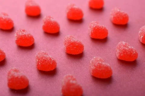 Candy in shape of hearts Stock Photos