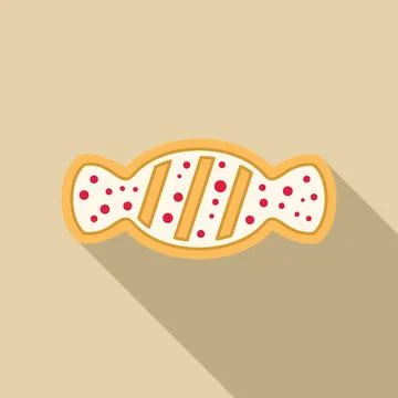 Candy shaped christmas cookie with red dots and stripes decoration Stock Illustration