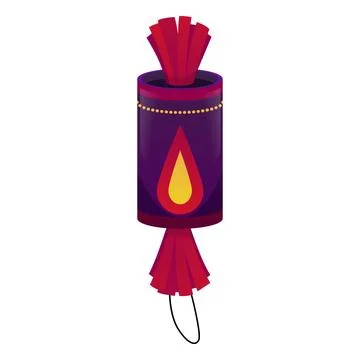 Candy shaped firecracker, dewali celebration, confetti explosion. Stock Illustration