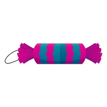 Candy shaped firecracker, pink with stripes, confetti explosion, pyrotechnic Stock Illustration