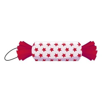 Candy-shaped firecracker with red stars, Independence Day of the USA. Stock Illustration