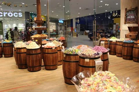 Candy shop . Candy A lot of sweets. Colorful texture using a background Stock Photos