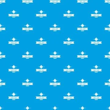 Candy shop pattern vector seamless blue Stock Illustration