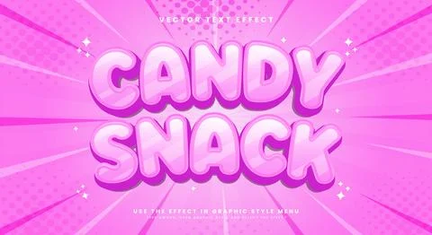 Candy Snack 3d editable text effect Template イラスト素材