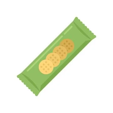 Candy snack bar icon flat vector. Cereal nut Illustrazione stock