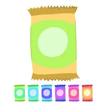 Candy snack pack vector cartoon graphic Stock Illustration