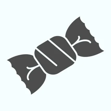 Candy solid icon. Chocolate candy vector illustration isolated on white. One Stock Illustration
