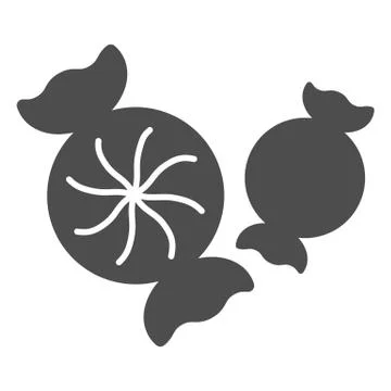 Candy solid icon, Christmas and New Year concept, holiday sweets sign on white Stockillustratie