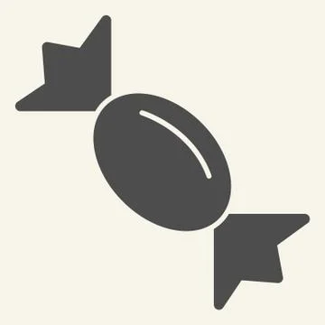 Candy solid icon. Christmas round caramel glyph style pictogram on white Stock Illustration